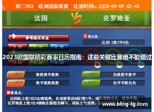 2023欧国联精彩赛事日历指南：这些关键比赛绝不能错过